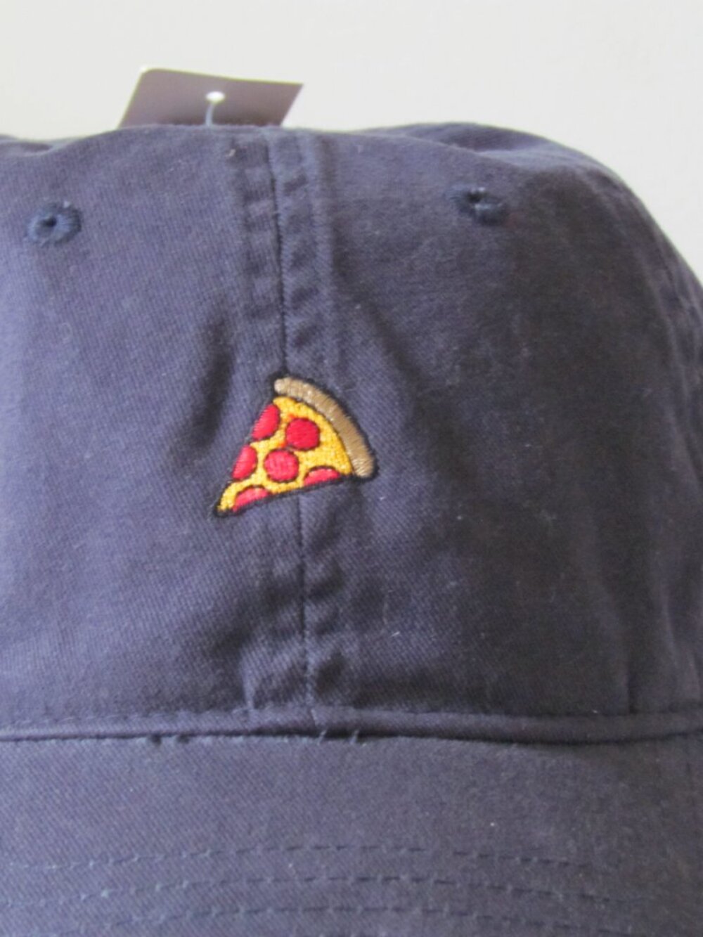 NWT Unbranded Women's Navy Adjustable Strap Baseball Hat w/Pepperoni Pizza Logo